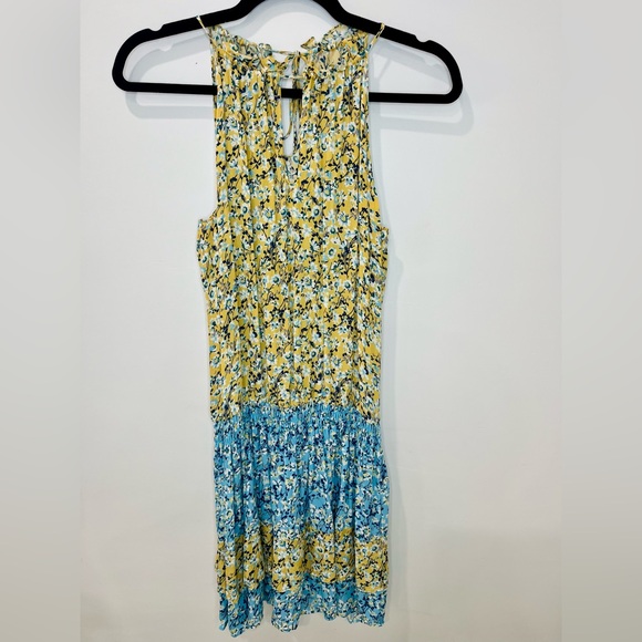 RAMY BROOK • Women’s Silk Yellow Blue Floral Mini Dress Small NWOT - Picture 5 of 11